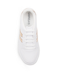 Tenis Blanco Oro Rosa Dama Casual Modernos Ajuste Agujeta Sneakers Mujer 4820046