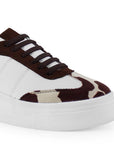 Tenis Blanco Cafe Mujer Casual Moda Manchas Sneakers Plataforma 4820048