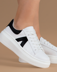 Tenis Blanco Negro Dama Plataforma Alta Sneakers Urbano Casual Moda Comodo 4490082
