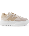 Tenis Beige Dama Casual Urbano Moda Sneakers Comodo Mujer 4490087