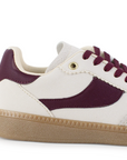 Tenis Beige Vino Casual Moderno Mujer Suela Comoda Agujetas 4490090