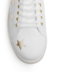 Tenis Blanco Oro Mujer Casual Moda Cordones Estilo Urbano Suela Baja 4490098
