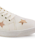 Tenis Beige Oro Rosado Mujer Casual Moda Cordones Estilo Urbano Suela Baja 4490099