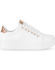 Tenis Blanco Oro Rosa Blanco Plataforma Casual Para Mujer 3402228