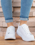Tenis Blanco Piso Mujer Casual Moda Dama Comodos Básico Urbano 3402567