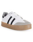 Tenis Blanco Negro Gris Dama Casual Doble Velcro Comodo Plataforma Moda Mujer 3402722