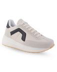 Tenis Beige Negro Mujer Casual Moda Comodo Sneakers Urbano Dama 3402810