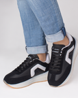 Tenis Negro Blanco Mujer Casual Moda Comodo Sneakers Urbano Dama 3402811