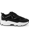 Tenis Negro Blanco Dama Plataforma Casual Moda Urbano Agujeta 3402827