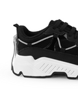 Tenis Negro Blanco Dama Plataforma Casual Moda Urbano Agujeta 3402827