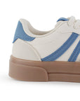 Tenis Beige Azul Dama Casual Moda Urbano Agujeta Comodo Plataforma 3402957