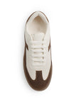 Tenis Beige Cafe Mujer Suela Ligera Puntera Redondeada Con Cordones 3402964