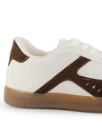 Tenis Beige Cafe Mujer Suela Ligera Puntera Redondeada Con Cordones 3402964