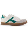 Tenis Beige Verde Mujer Suela Ligera Puntera Redondeada Con Cordones 3402965