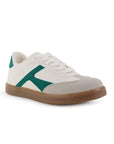 Tenis Beige Verde Mujer Suela Ligera Puntera Redondeada Con Cordones 3402965