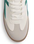 Tenis Beige Verde Mujer Suela Ligera Puntera Redondeada Con Cordones 3402965