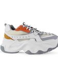 Tenis Blanco Beige Naranja Dama Moda Casual Plataforma Alta Estilo Urbano Confort 3402977