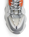 Tenis Blanco Beige Naranja Dama Moda Casual Plataforma Alta Estilo Urbano Confort 3402977