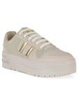 Tenis Beige Oro Dama Plataforma Alta Casual Moda Sneakers Comodo Urbano 3280204
