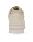 Tenis Beige Oro Dama Plataforma Alta Casual Moda Sneakers Comodo Urbano 3280204