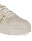 Tenis Beige Oro Dama Plataforma Alta Casual Moda Sneakers Comodo Urbano 3280204