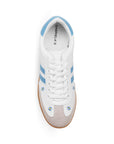 Tenis Blanco Azul Dama Urbano Casual Flores Moda Ajuste Agujeta Mujer Sneakers 3280211