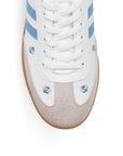 Tenis Blanco Azul Dama Urbano Casual Flores Moda Ajuste Agujeta Mujer Sneakers 3280211