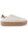 Tenis Beige Blanco Dama Casual Urbano Plataforma Moda Mujer 3280212
