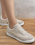 Tenis Beige Casual Confort Moda Urbano Cordones Sneakers 3280215