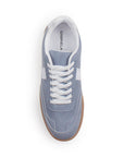 Tenis Azul Blanco Mujer Agujeta Moda Dama Suela Plana Casual Basico 3280222