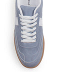 Tenis Azul Blanco Mujer Agujeta Moda Dama Suela Plana Casual Basico 3280222