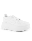 Tenis Blanco Dama Plataforma Gruesa Agujetas Estilo Casual Moda 3280226