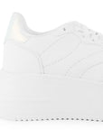 Tenis Blanco Dama Plataforma Gruesa Agujetas Estilo Casual Moda 3280226