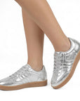 Tenis Plata Dama Casual Urbano Comodo Moda Mujer Agujeta 3280228