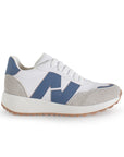 Tenis Blanco Azul Mujer Agujeta Casual Comodo Sneakers Urbano 4530044