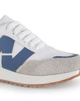 Tenis Blanco Azul Mujer Agujeta Casual Comodo Sneakers Urbano 4530044