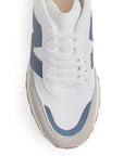 Tenis Blanco Azul Mujer Agujeta Casual Comodo Sneakers Urbano 4530044
