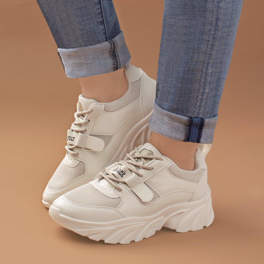 Chunky Tenis Blancos Mujer Oferta Tenis Mujer Casual Piso Blanco