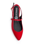 Zapatilla Rojo Dama Tacon Bajo Puntal Casual Moda Mujer Comodo 4070054