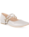 Zapatilla Beige Mujer Casual Tacon Bajo Doble Pulsera Moda Dama 4070057