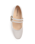 Zapatilla Beige Mujer Casual Tacon Bajo Doble Pulsera Moda Dama 4070057