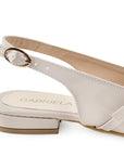 Balerina Beige Dama Doble Hebilla Tacon Bajo Destalonada Moda 4070060