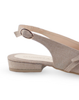 Balerina Beige Dama Doble Hebilla Tacon Bajo Destalonada Moda 4070061