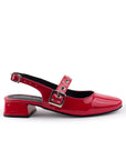 Zapatilla Rojo Estoperoles Ajuste Hebilla Casual Moda Mujer Tacon Bajo 4070065