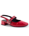 Zapatilla Rojo Estoperoles Ajuste Hebilla Casual Moda Mujer Tacon Bajo 4070065