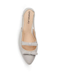Balerina Beige Talon Descubierto Moños Casual Moda Zapatos Mujer 4070075