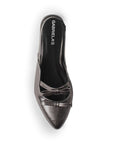 Balerina Gris Talon Descubierto Moños Casual Moda Zapatos Mujer 4070080
