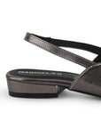 Balerina Gris Talon Descubierto Moños Casual Moda Zapatos Mujer 4070080