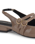 Zapatilla Cafe Tacon Bajo Destalonado Doble Hebilla Moda Casual 4070082