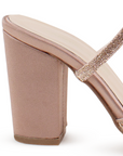 Zapatilla Maquillaje Dama Punta Cerrada Tacon Alto Brillos Fiesta 4950005